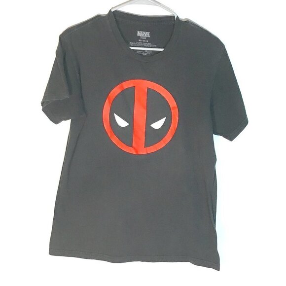 MARVEL Deadpool Logo Black Short Sleeve Tee Shirt - Picture 1 of 7